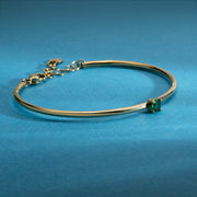 morellato 18k gold plated cerchi bangle stainless steel 6cm green cz