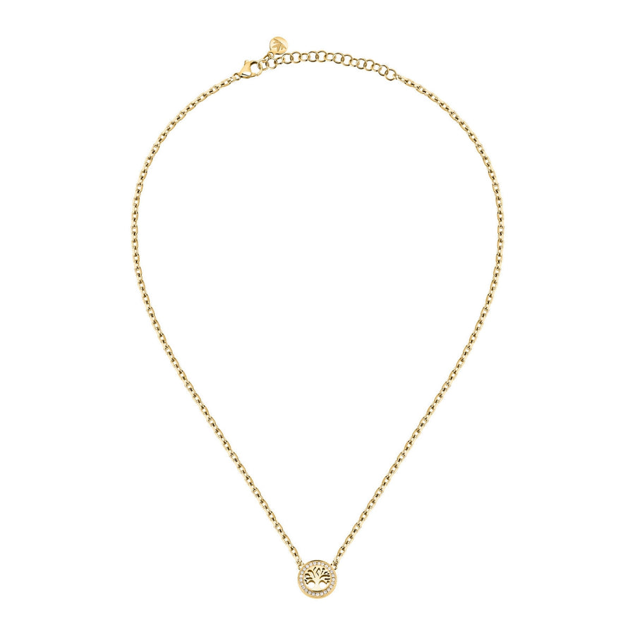 morellato 18k gold plated talismani necklace stainless steel yg crystal 40+5cm