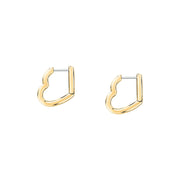 morellato 18k gold plated creole earring heart stainless steel yg 1.9cm