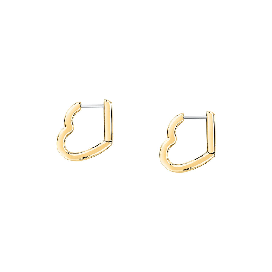 morellato 18k gold plated creole earring heart stainless steel yg 1.9cm