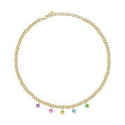 morellato 18k gold plated poetica necklace +colorful crystals 38+7cm