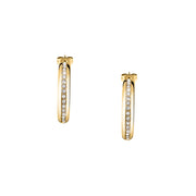 morellato 18k gold plated creole  earrings white crystals  25mm