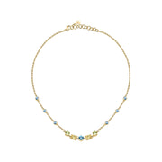 morellato 18k gold plated colori necklace 5 cz+6 crystals  38+7cm