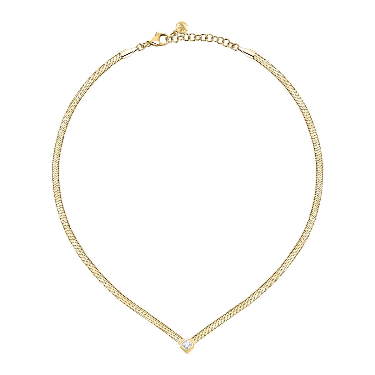 morellato 18k gold plated gioia necklace stainless steel yg crystal 38+4cm