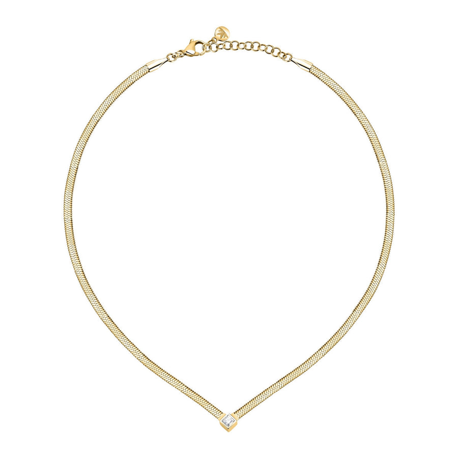 morellato 18k gold plated gioia necklace stainless steel yg crystal 38+4cm