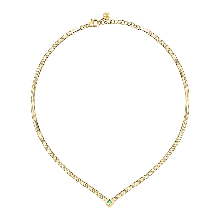 morellato 18k gold plated gioia necklace stainless steel yg crystal 38+4cm