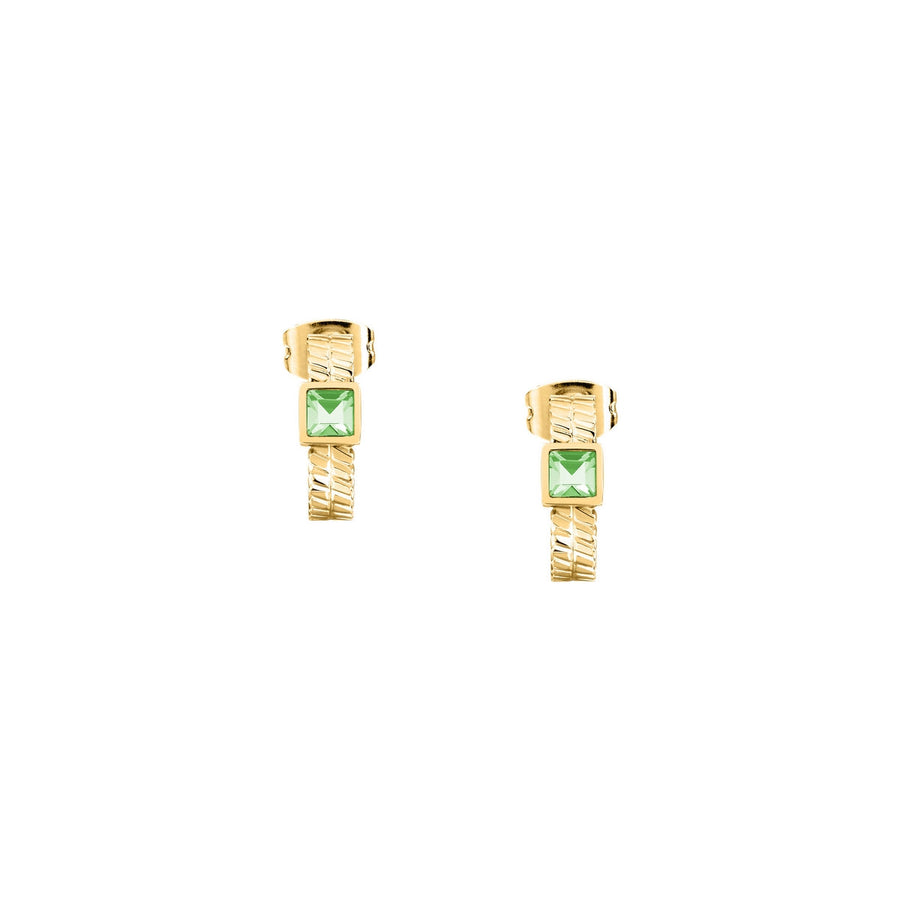 morellato 18k gold plated gioia earring hoop stainless steel yg crystal �1.3cm
