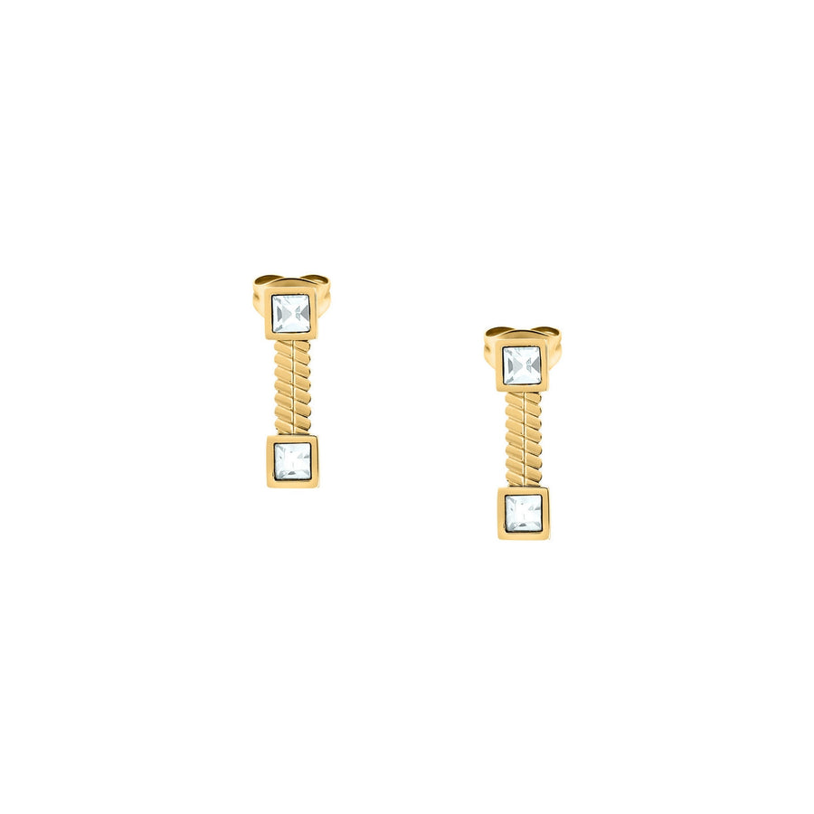 morellato 18k gold plated gioia earring stainless steel yg crystal 1.7cm