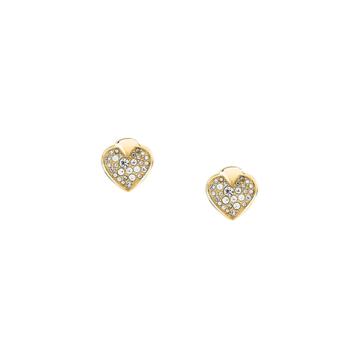 morellato 18k gold plated istanti  earrings pave heart crystal