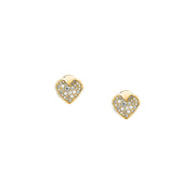 morellato 18k gold plated istanti  earrings pave heart crystal