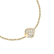 morellato 18k gold plated istanti  bracelet pave heart crystal 16+3cm