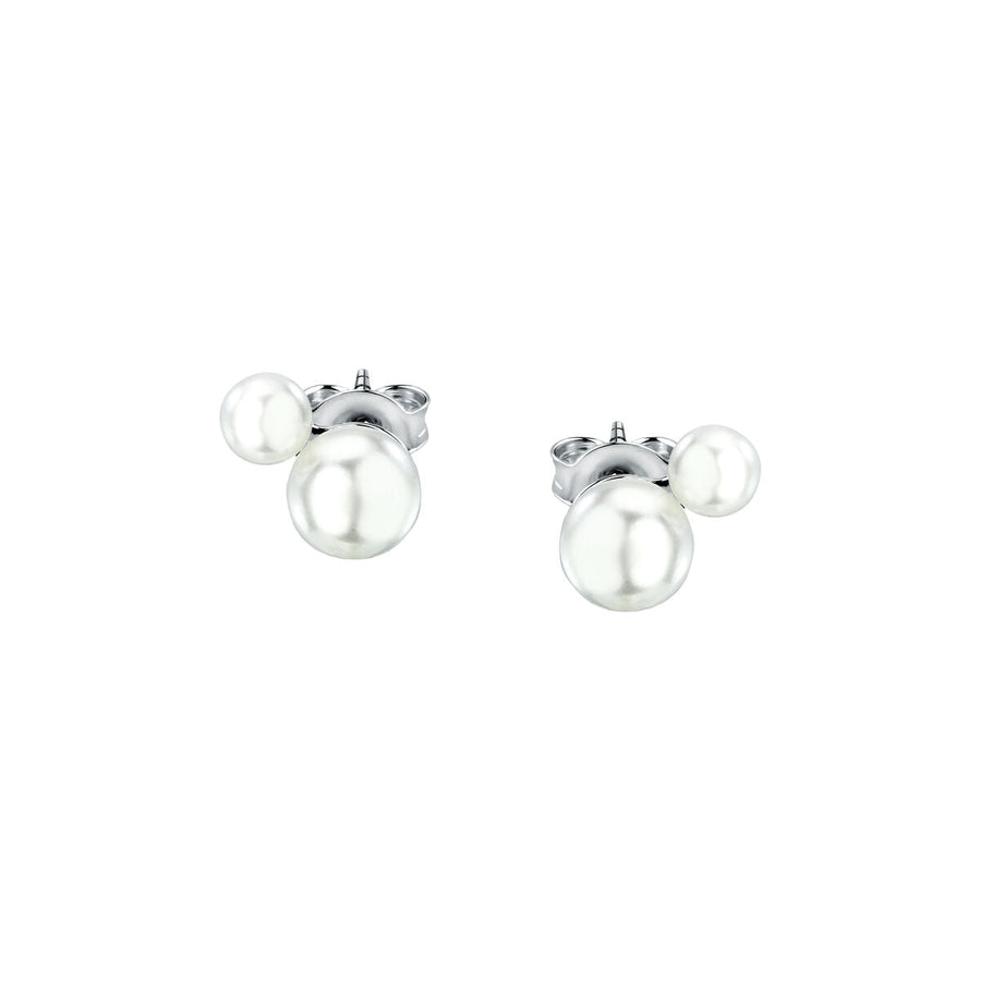 perla stud earrings 925 silver pearl with drop pearl