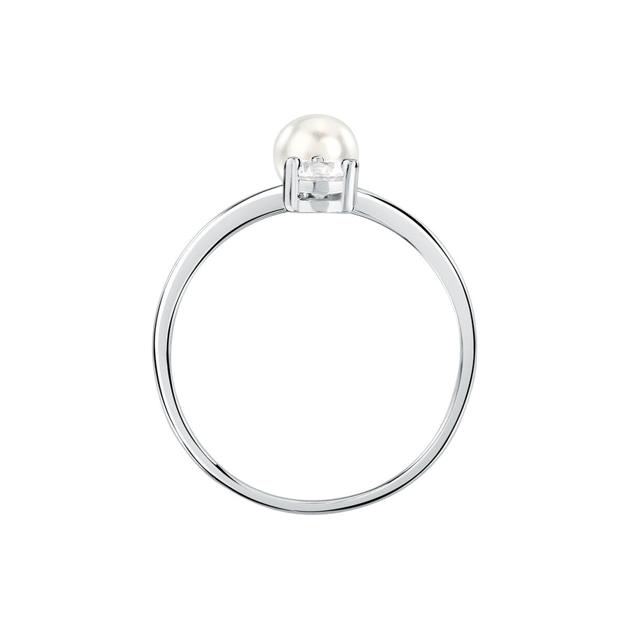 perla ring 925 silver pearl with cz 120m