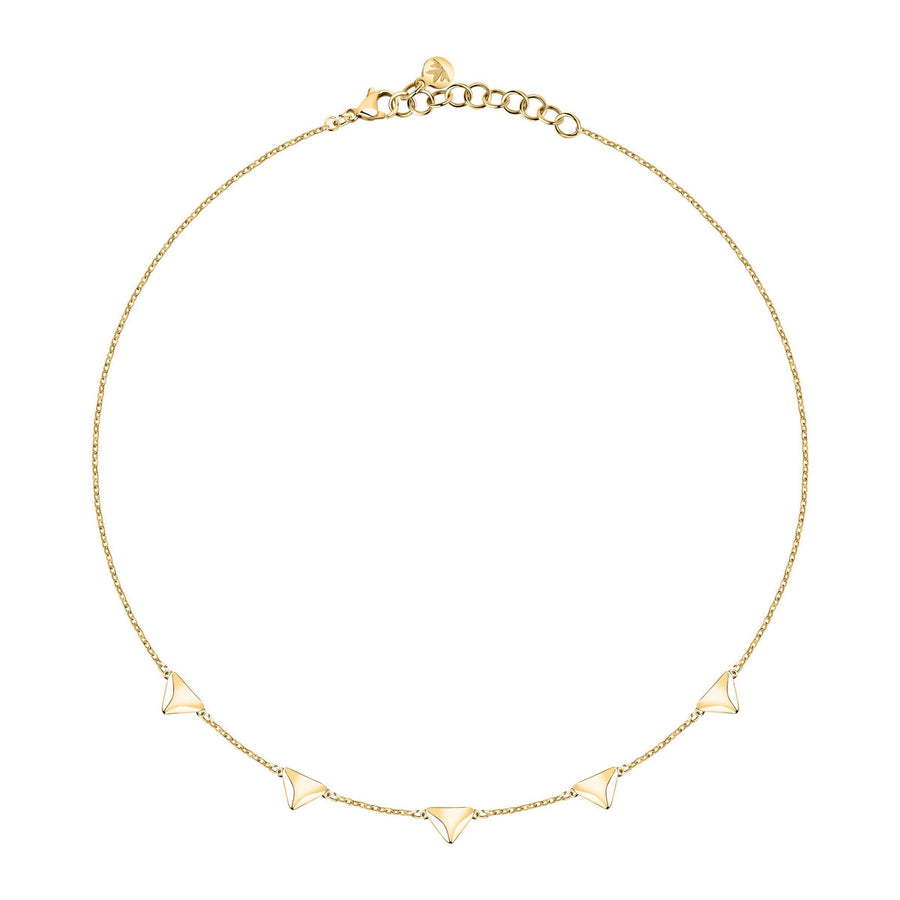 morellato 18k gold plated trilliant necklace  triangle  38+4cm