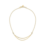 morellato 18k gold plated torchon necklace  with crystals  40+2cm