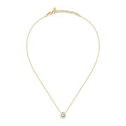 semipreziose necklace silver 925 yellow gold plated 40+5cm top blue