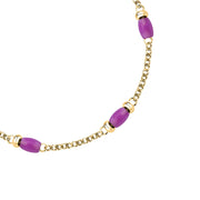 morellato 18k gold plated colori summer  bracelet lila bead 16+3cm