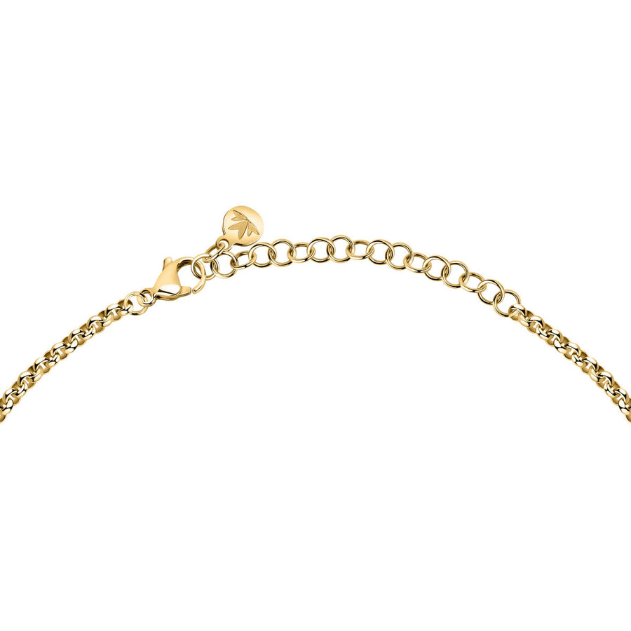 morellato 18k gold plated design necklace stainless steel yg crystal 40+5cm