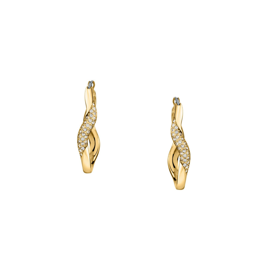 morellato 18k gold plated design earring hoop stainless steel yg crystal ø2.5cm