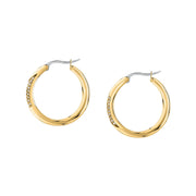 morellato 18k gold plated design earring hoop stainless steel yg crystal �2.5cm