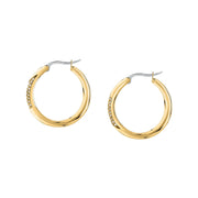 morellato 18k gold plated design earring hoop stainless steel yg crystal ø2.5cm