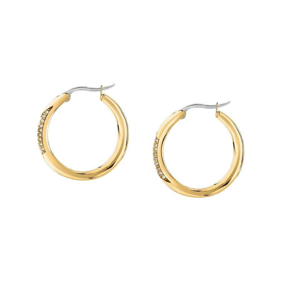 morellato 18k gold plated design earring hoop stainless steel yg crystal ø2.5cm