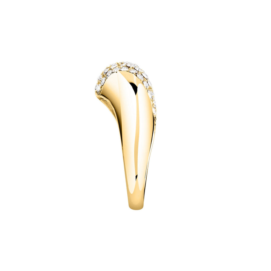 morellato 18k gold plated design ring stainless steel yg crystal sz18