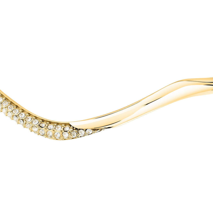 morellato 18k gold plated (sm) design bangle stainless steel yg crystal 56x46mm
