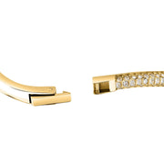 morellato 18k gold plated (sm) design bangle stainless steel yg crystal 56x46mm