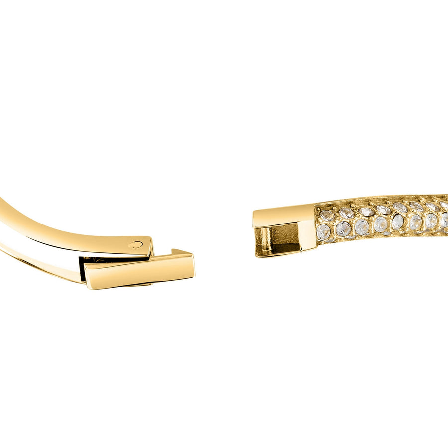 morellato 18k gold plated (sm) design bangle stainless steel yg crystal 56x46mm