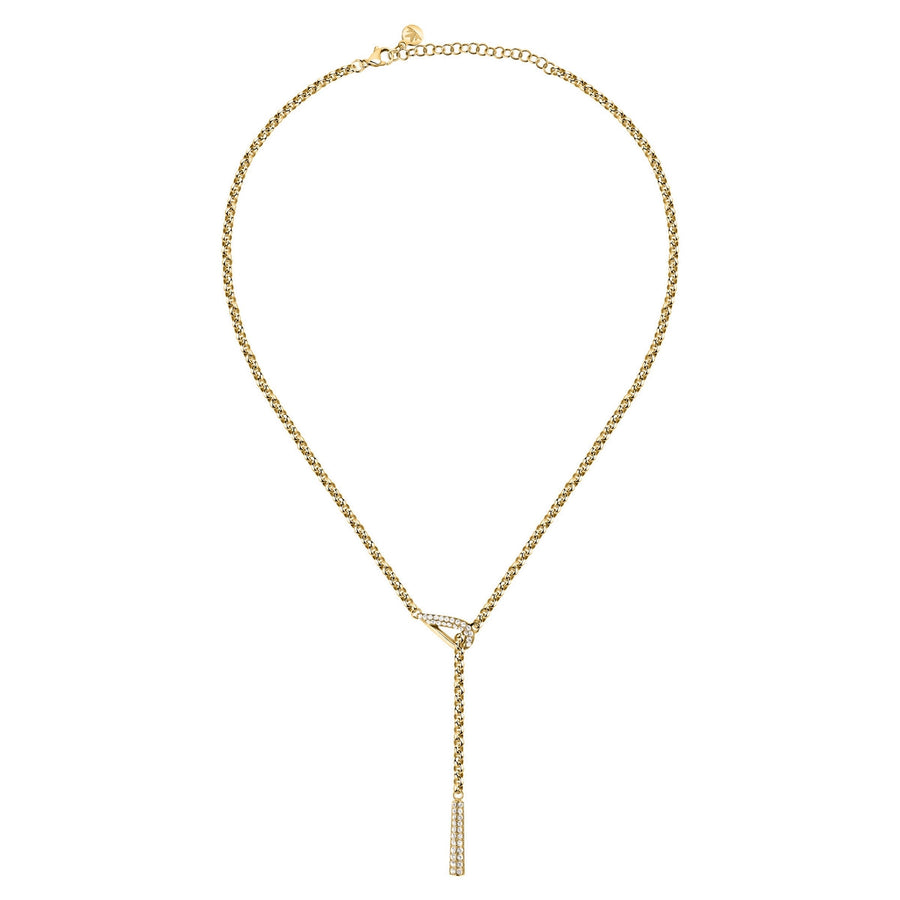 morellato 18k gold plated design necklace stainless steel yg crystal 40+5cm