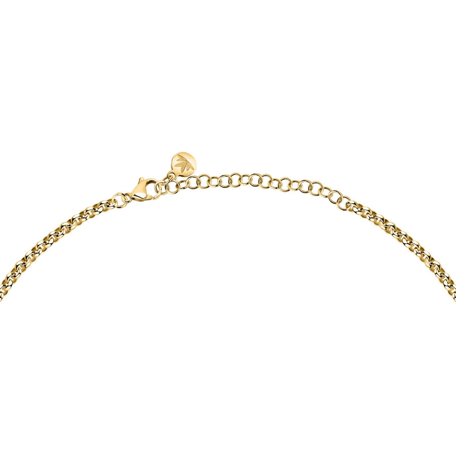 morellato 18k gold plated design necklace stainless steel yg crystal 40+5cm