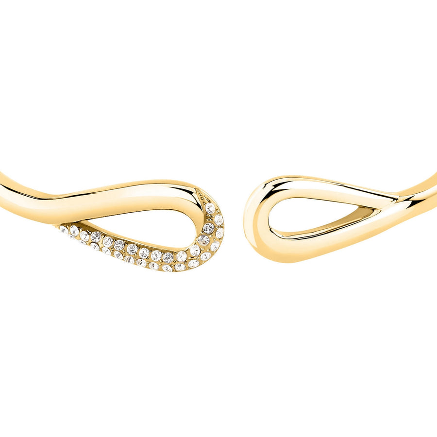 morellato 18k gold plated design bangle stainless steel yg crystal 60x50mm