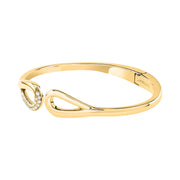 morellato 18k gold plated design bangle stainless steel yg crystal 60x50mm