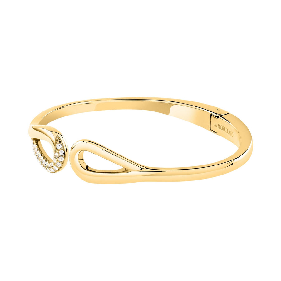 morellato 18k gold plated design bangle stainless steel yg crystal 60x50mm