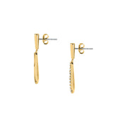 morellato 18k gold plated design earring stainless steel yg crystal 30x9mm