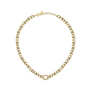 morellato 18k gold plated intrecci necklace stainless steel yg crystal 40+5cm