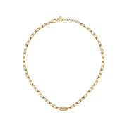 morellato 18k gold plated intrecci necklace stainless steel yg crystal 40+5cm