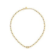 morellato 18k gold plated intrecci necklace stainless steel yg crystal 40+5cm