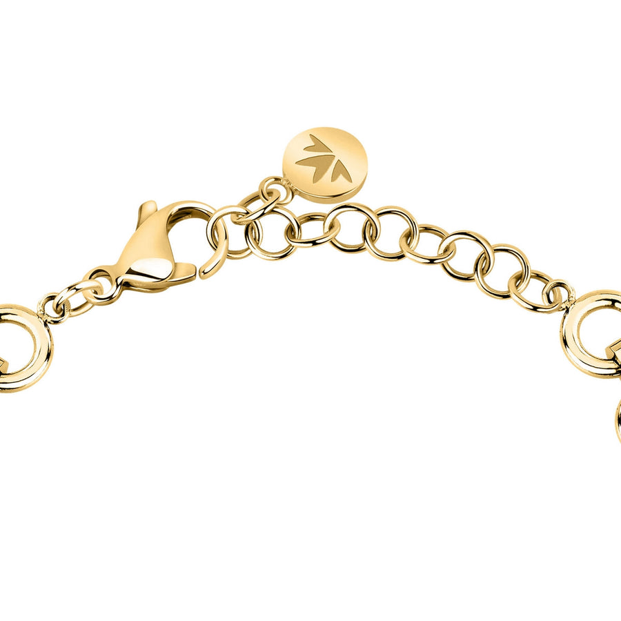 morellato 18k gold plated intrecci bracelet stainless steel yg crystal 16+3cm