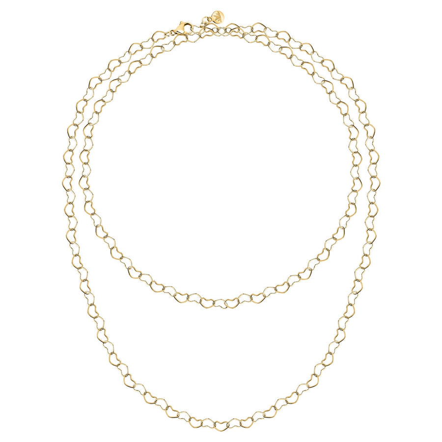 morellato 18k gold plated intrecci necklace stainless steel yg 90cm