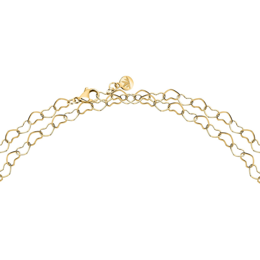morellato 18k gold plated intrecci necklace stainless steel yg 90cm