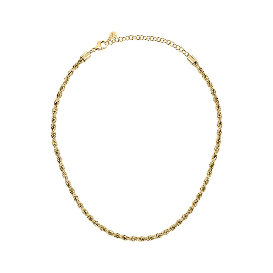 morellato 18k gold plated intrecci necklace stainless steel yg 38+7cm