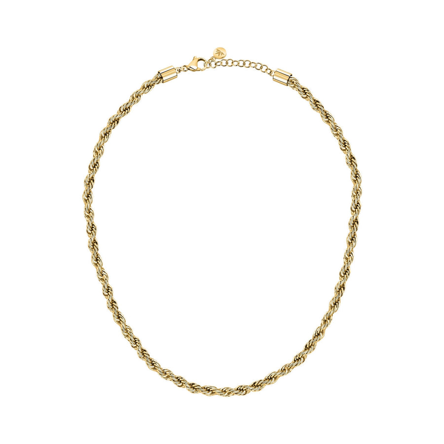 morellato 18k gold plated intrecci necklace stainless steel yg 42+3cm