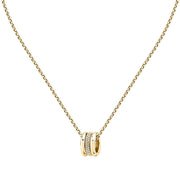 morellato 18k gold plated vintage bold necklace stainless steel gold plated crystal 40+5cm