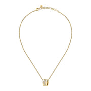 morellato 18k gold plated vintage bold necklace stainless steel gold plated crystal 40+5cm