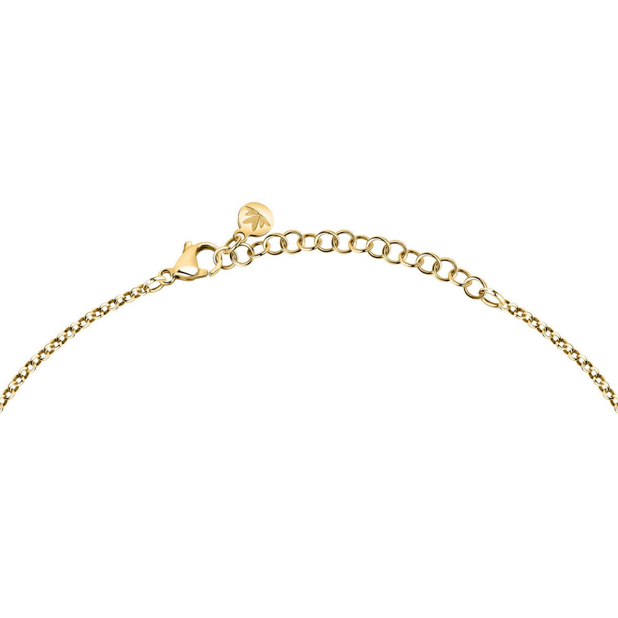 morellato 18k gold plated vintage bold necklace stainless steel gold plated crystal 40+5cm