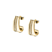 morellato 18k gold plated vintage bold earrings stainless steel gold plated crystal 2cm