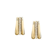 morellato 18k gold plated vintage bold earrings stainless steel gold plated crystal 2cm