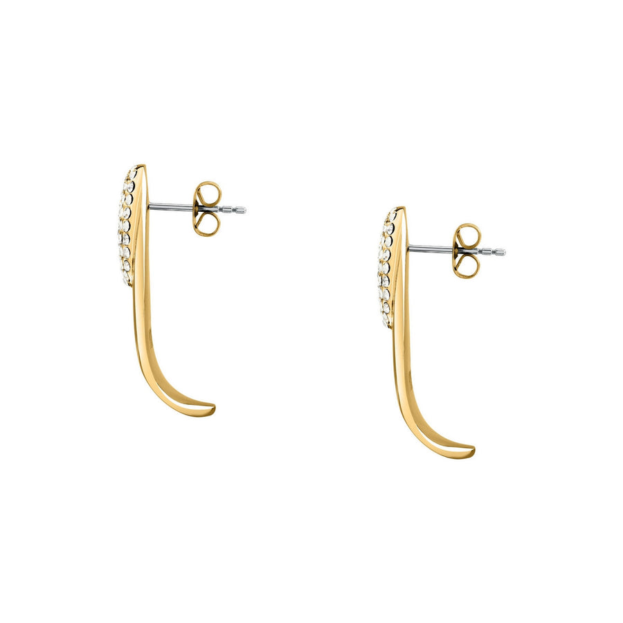 morellato 18k gold plated vintage bold earrings stainless steel gold plated crystal 3.1cm